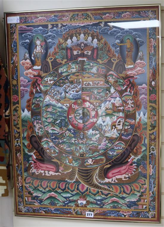 A Tibetan mandala thangka height 83cm width 59cm